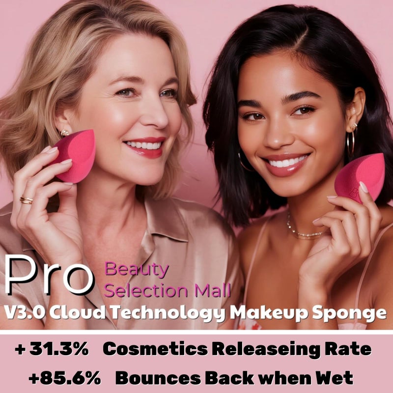 BS Mall BS-MALL Mini Makeup Sponge Set Professional Triangle Puff 49 Pcs- Pro V3.0 Cloud Technology Material Flawless flow Mini Sponge Set & Triangle Puff With Waterproof Travel Silicone Bag Gift Set - Image 2