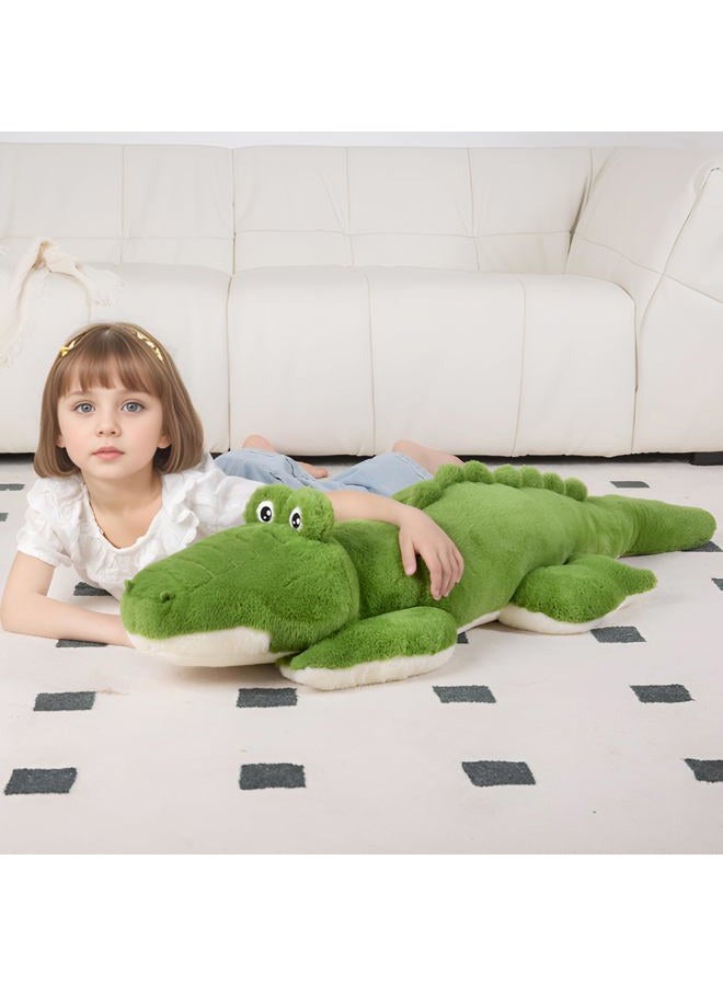 FFxiong 48 inch Green Large Alligator Stuffed Animal Long Body Pillow 4 ft Cute Giant Crocodile Plush Toy Gift for Kids Girl Boy Birthday Valentines - Image 3