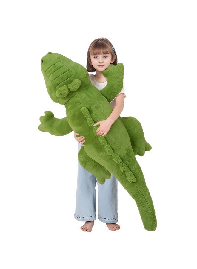 FFxiong 48 inch Green Large Alligator Stuffed Animal Long Body Pillow 4 ft Cute Giant Crocodile Plush Toy Gift for Kids Girl Boy Birthday Valentines - Image 1