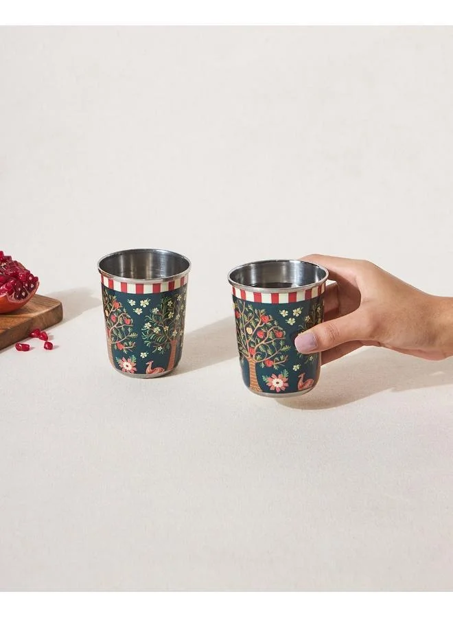 تشومباك أكواب شينار ستيل - طقم من قطعتين، ٢٢٠ مل | مسارات كشمير
