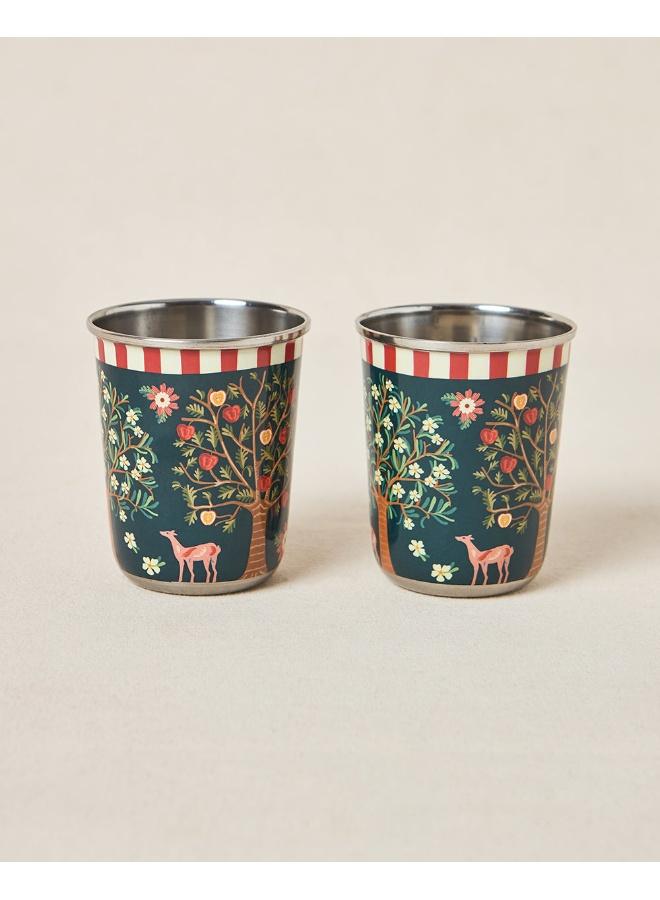 Chumbak Chinar Steel Tumblers - Set of 2, 220 ml | Kashmir Trails - Image 2