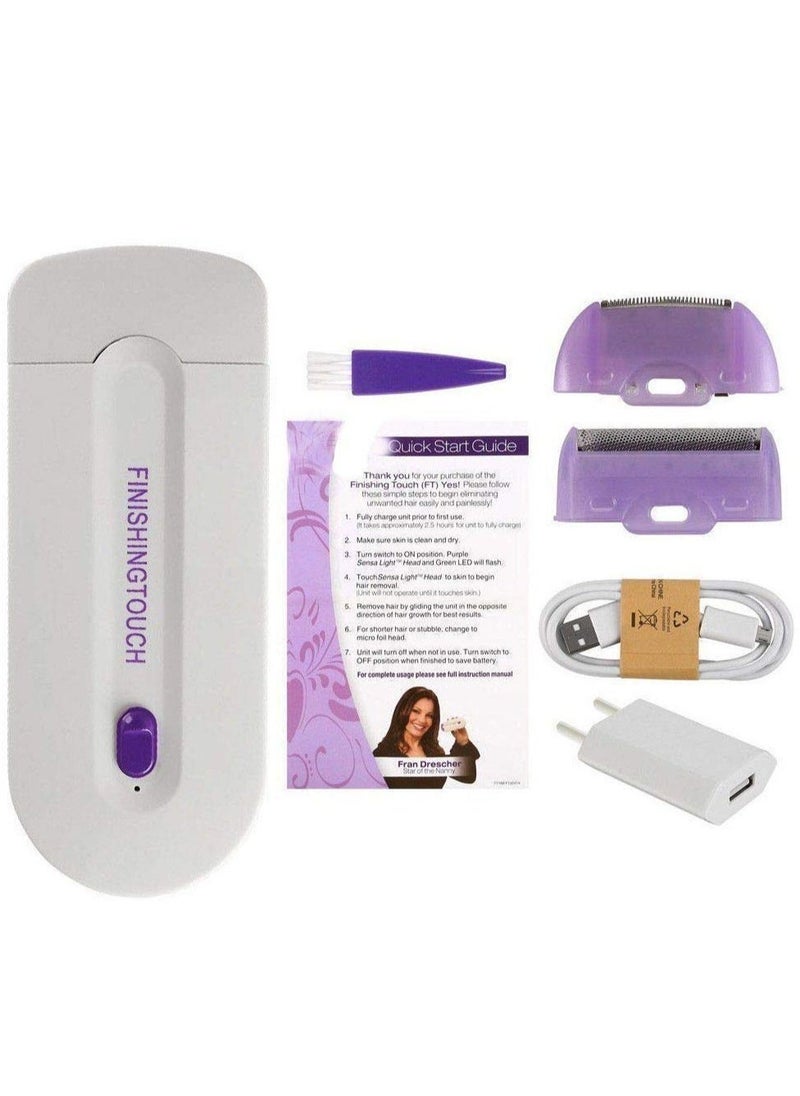 finishing touch SunHeart Hubs Finishing Touch Hair Remover | Rechargeable Instant Painless Facial Body Hair Remover Trimmer Shaver for Men and Women | Hair Removal Tool For Women (1Pc, White)  - Image 2