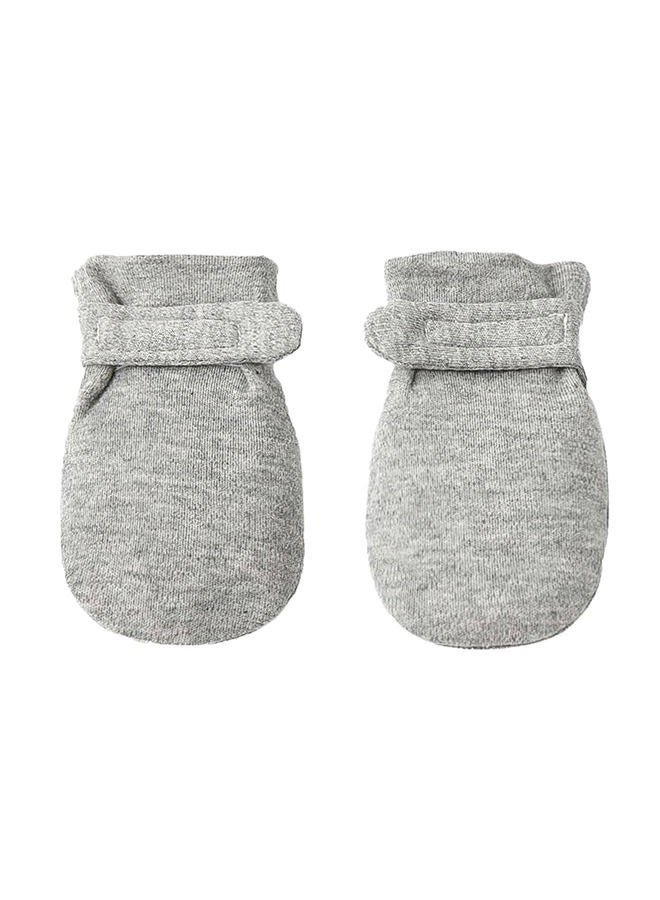 Reyow Newborn Baby No Scratch Mittens Stay On, 100% Cotton Breathable, Adjustable Infant Gloves for Baby Boys Girls Mittens, Gray, 3-12 Months - Image 1
