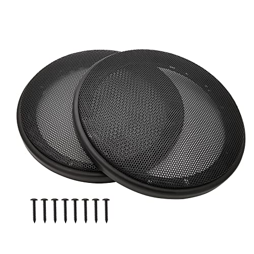 Fuhengli 6.5" Speaker Grill Covers, Car Speaker Subwoofer Guard Protector, ABS Plastic Frame with Metal Mesh, Black - 2Pcs - Image 1