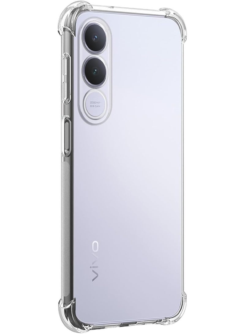 جراب متوافق مع Vivo V70 FE، غطاء شفاف من السيليكون (TPU) مقاوم للصدمات، مزود بحماية للكاميرا وزوايا معززة ضد الصدمات - شفاف - Image 1