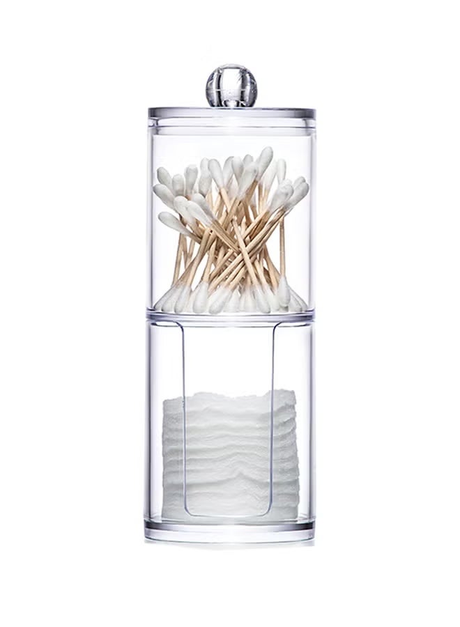 Two-tier transparent cosmetic storage box - Image 1