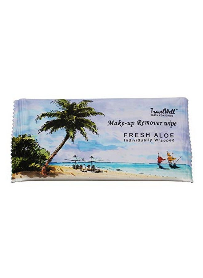 Travelwell TRAVELWELL Makeup Remover Wipes Bulk, Individually Wrapped Natural Fresh Aloe Travel Packs Elderly Bathing Cleansing Wipes - 500 Count per Package | Travel Size Toiletries | Hotel Toiletries Bulk Set  - Image 1