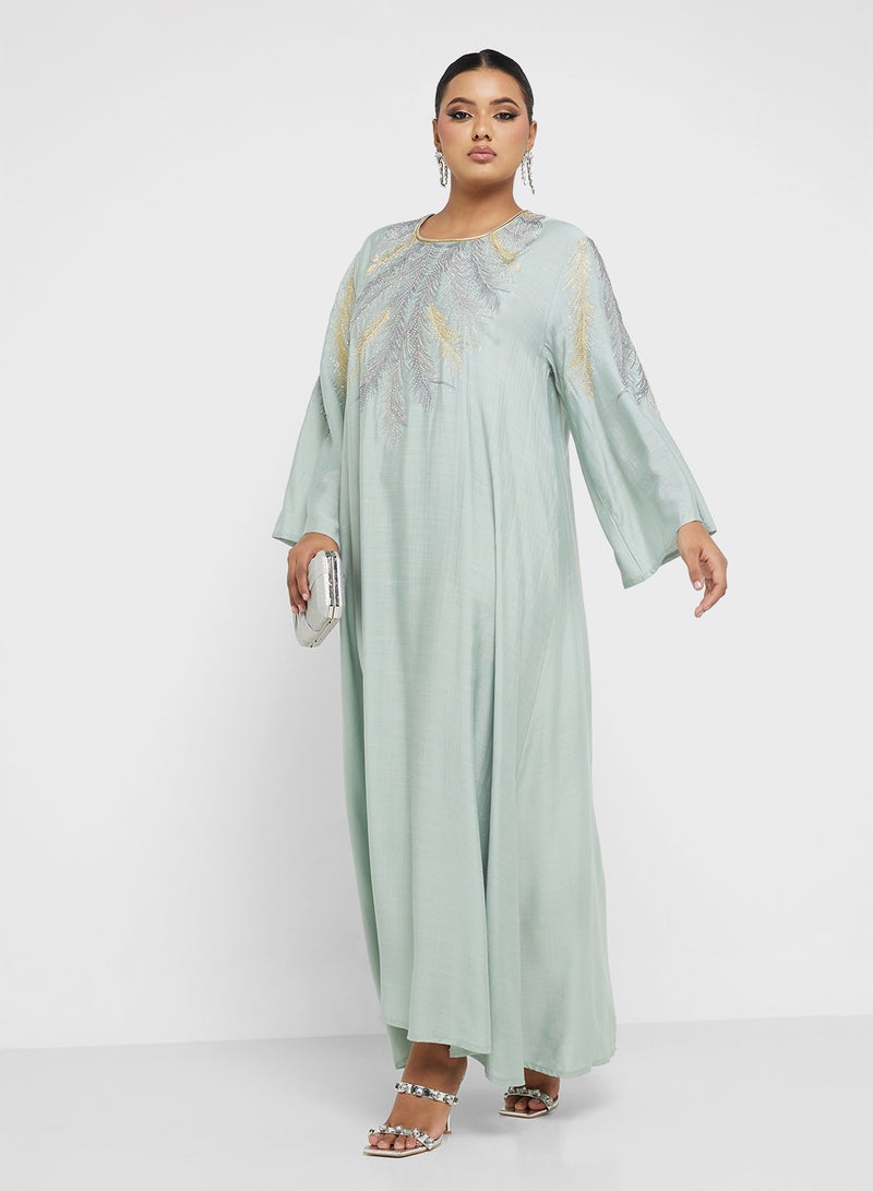 Khizana Plus size embroidered jalabiya - Image 1