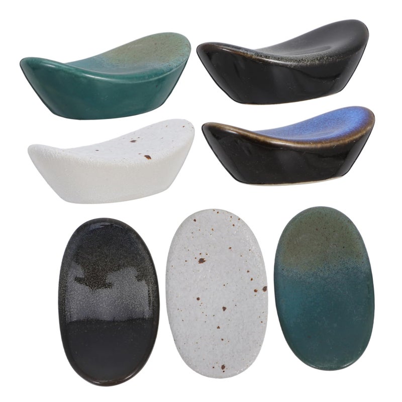 Japanese Style Ceramic Chopstick Holders Set Of 7 Elegant Tableware Size 5 5x3 4x2cm - Image 2
