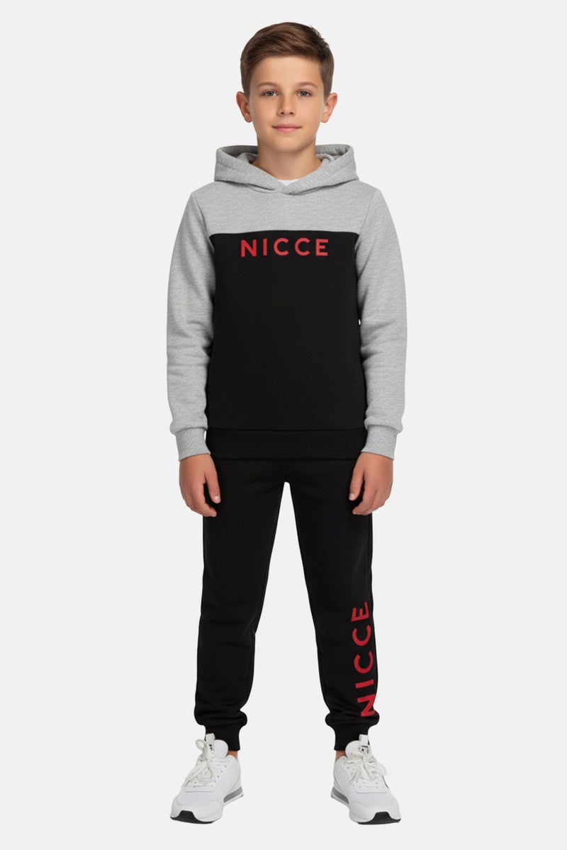 Nicce Kids Boy 2 Pcs Brand Logo Hoodie And Sweatpants Set, Multicolor - Image 1