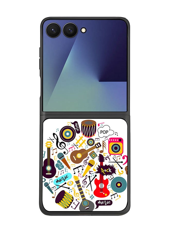 Stylizedd For Samsung Galaxy Z Flip7 Case,Slim fit Camera Protection, Shockproof Thin Phone cover  - Muscial Instruments