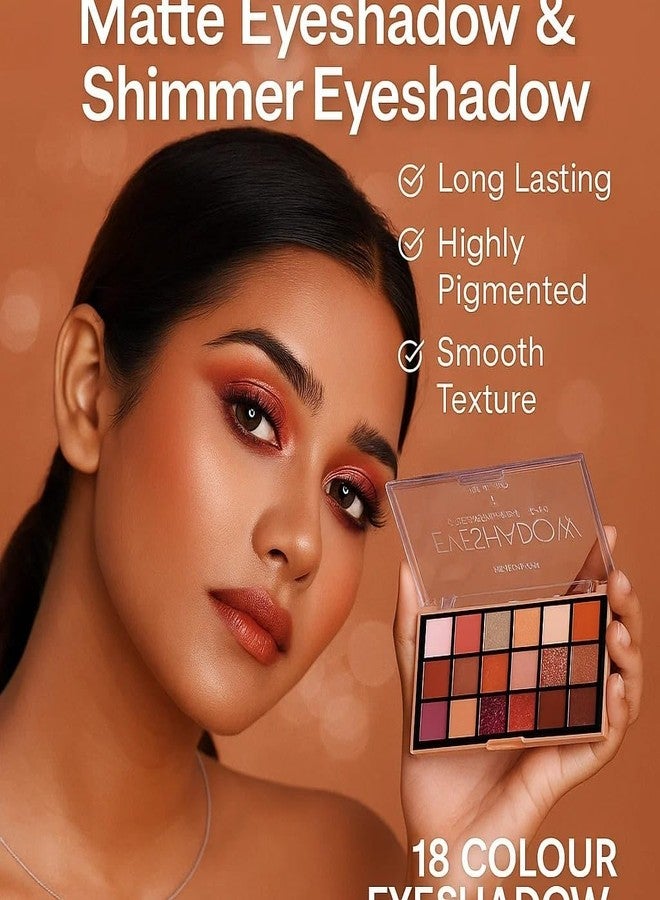 BEACHBORN Professional Makeup Eyeshadow Palette (Multicolor)| Matte| Shimmer | Beginner Friendly & Long Lasting Eye Shadow Palette | All In One Makeup Palette 18 Color Pallete BBI-02-08 Shade no.2 - Image 5