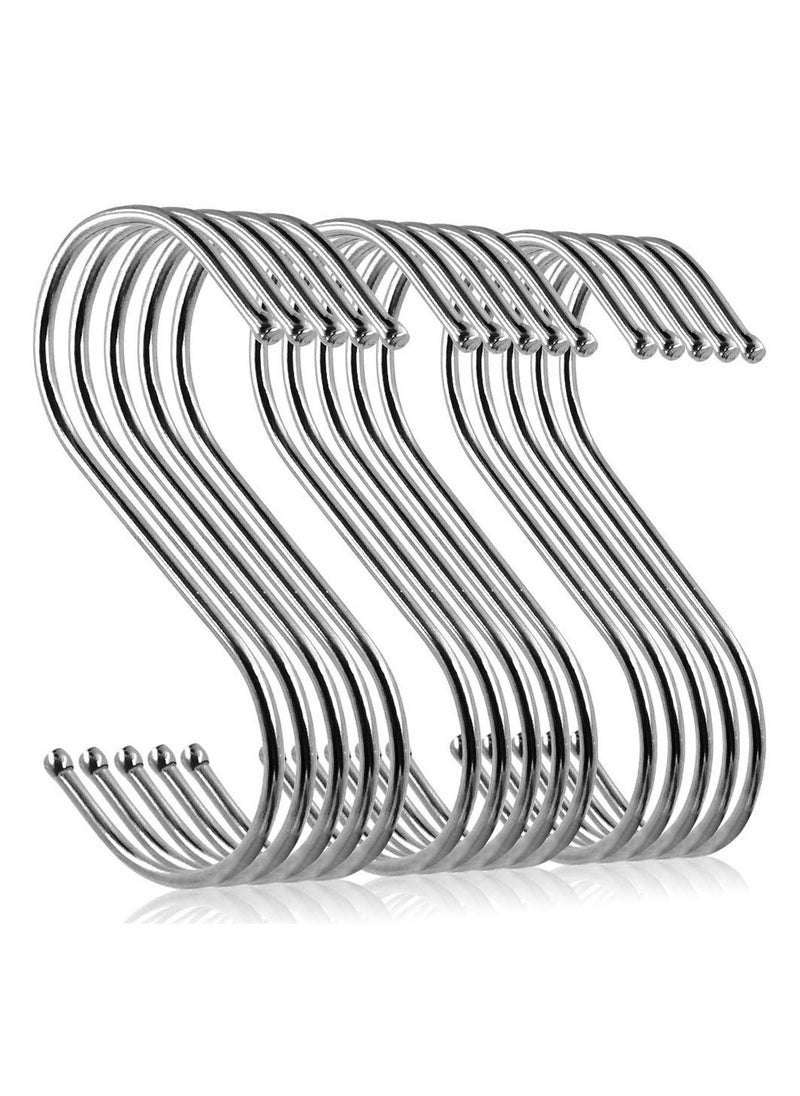 Generic 15 Pack Stainless Steel Metal S Shaped Hooks for Kitchen Bedroom Bathroom Office - Image 2
