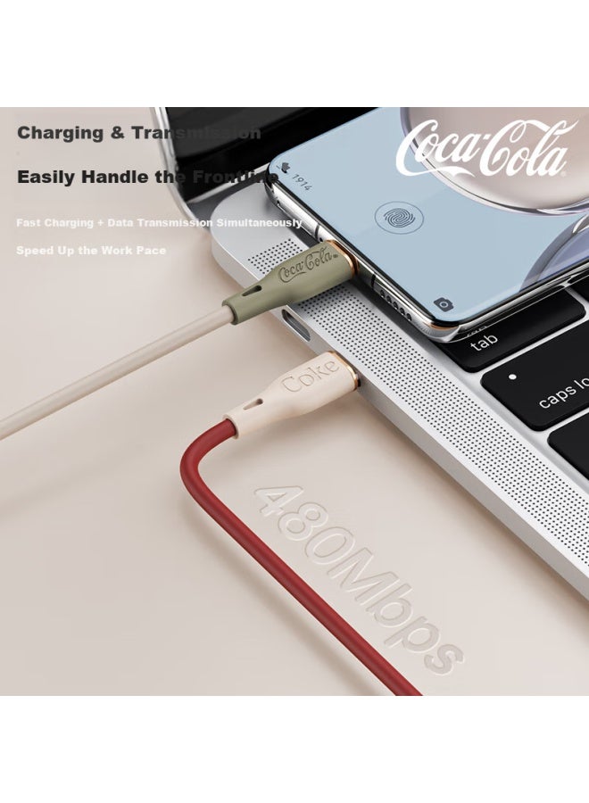 Coca-Cola Coca-cola Type-c Dual Head Charging Cable Compatible With Huawei, Honor, Xiaomi, Samsung, And Vivo  - Image 5