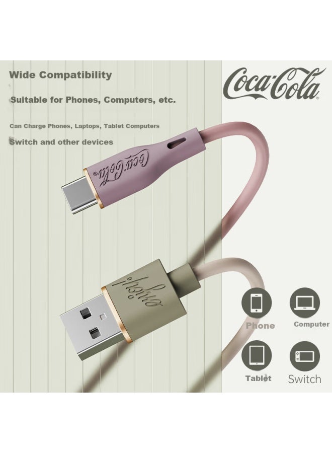 Coca-Cola Coca-cola Type-c Dual Head Charging Cable Compatible With Huawei, Honor, Xiaomi, Samsung, And Vivo  - Image 4