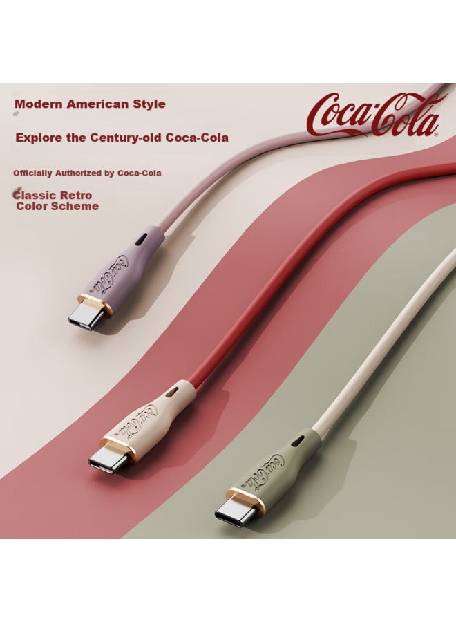 Coca-Cola Coca-cola Type-c Dual Head Charging Cable Compatible With Huawei, Honor, Xiaomi, Samsung, And Vivo  - Image 3
