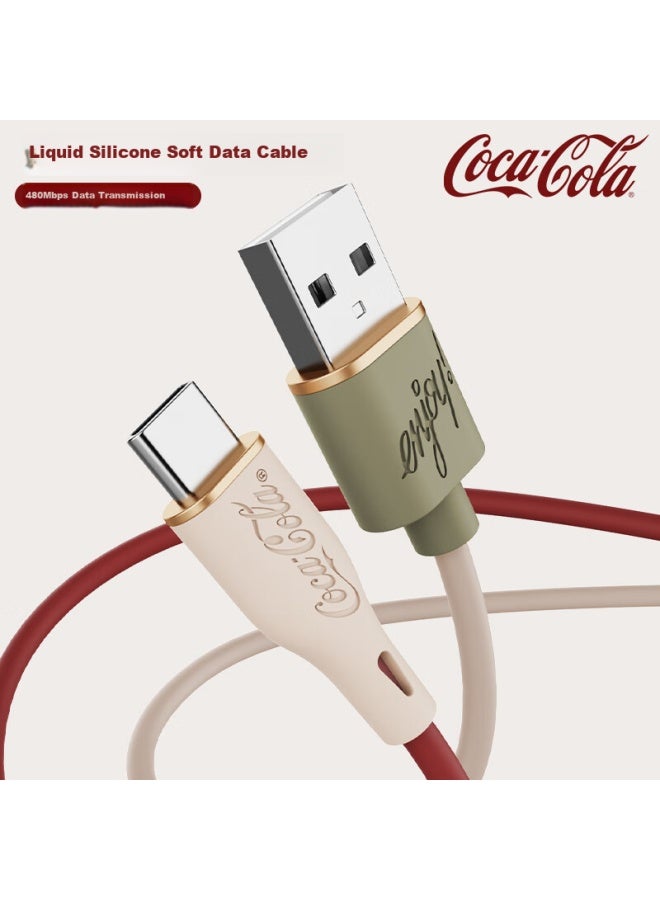 Coca-Cola Coca-cola Type-c Dual Head Charging Cable Compatible With Huawei, Honor, Xiaomi, Samsung, And Vivo  - Image 2