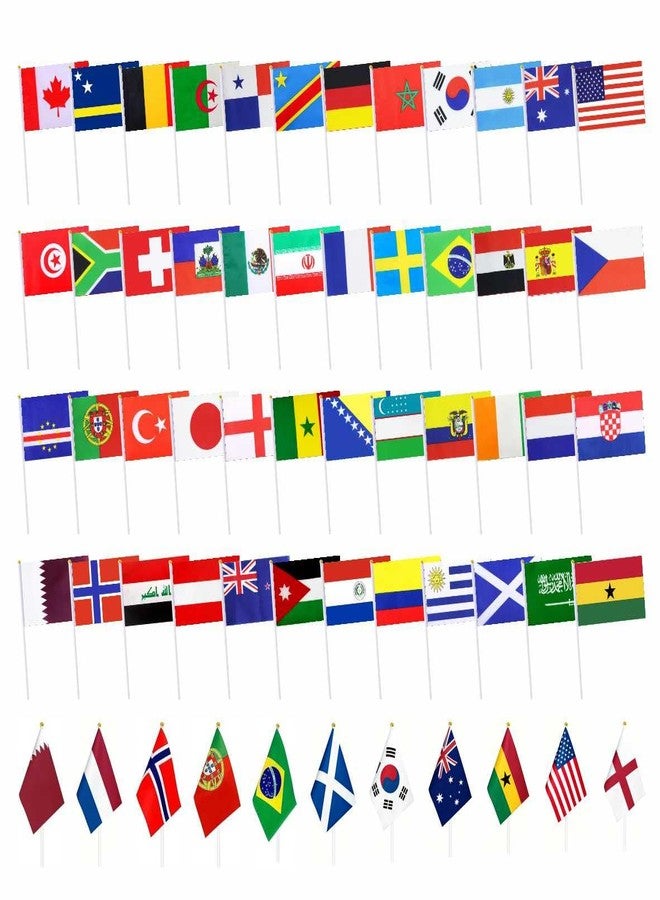 Ckexin 48 Countries Sticks Flag for 2026 World Cup, Small Mini Hand Held Flag Decorations for Football Events, Pub, Classroom, Home Party and Outdoor Sports Gathering - Image 1