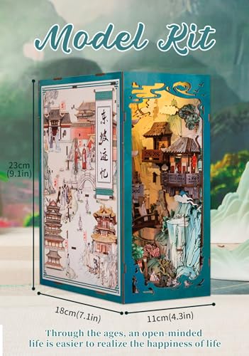 Fsolis Book Nook Kit DIY Miniature House Kit 3D Wooden Puzzles Craft Kit for Adults Bookshelf Nook Decor Decorative Bookend for Women Teenagers and Book Lovers Su Dongpo - Image 5