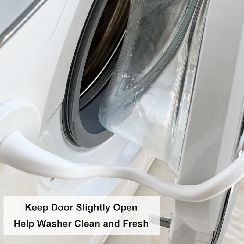 LEVOSHUA Front Load Washer Door Prop and Holder – Magnetic Door Stopper with Strong Magnet and Flexible Hose – Keep Washer Door Open for Ventilation – Easy to Use, Fits Most Front Load Washers - White - Image 3