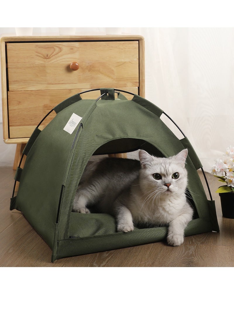 عام الصيف تبريد حصيرة في الهواء الطلق الحيوانات الأليفة عش خيمة تنفس طوي لون خالص بسيط ، قفص الحيوانات الأليفة - Image 1