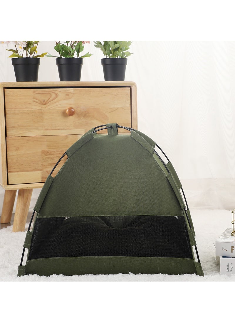 عام الصيف تبريد حصيرة في الهواء الطلق الحيوانات الأليفة عش خيمة تنفس طوي لون خالص بسيط ، قفص الحيوانات الأليفة - Image 4