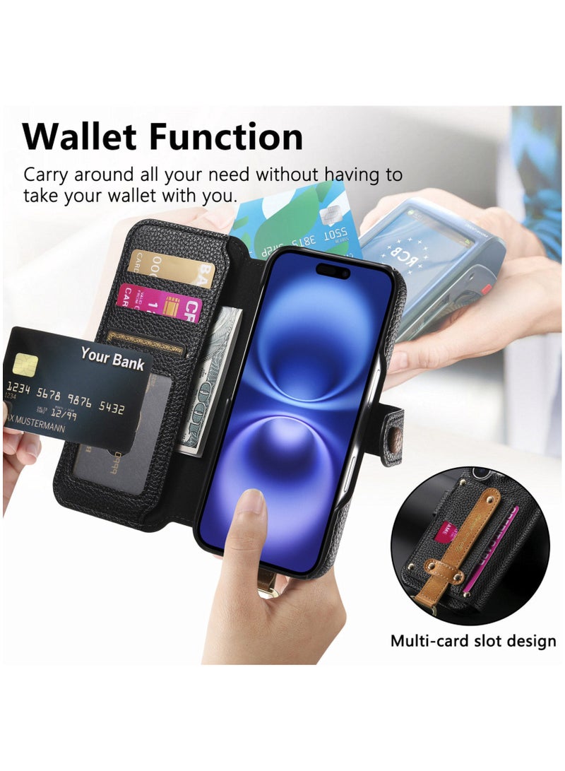 YANCI iPhone 16 Pro Max Case, iPhone 16 Pro Max Wallet Case with Card Holder,iPhone 16 Pro Max Phone Cover,Leather Flip Folio Case for iPhone 16 Pro Max 6.9'' - Image 2