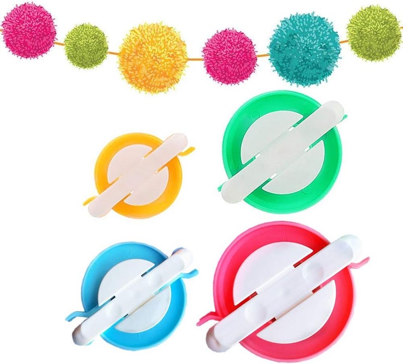 Ayasee Pompom Maker, 4 Sizes Pom pom Makers for Fluff Ball Weaver Needle Craft DIY Wool Knitting Craft Tool Set Decoration (4) - Image 1