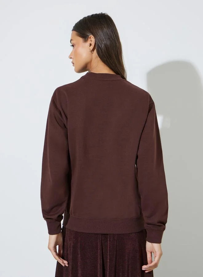 Styli  Regular fit regular length sweatshirt for Women | Best Price UAE