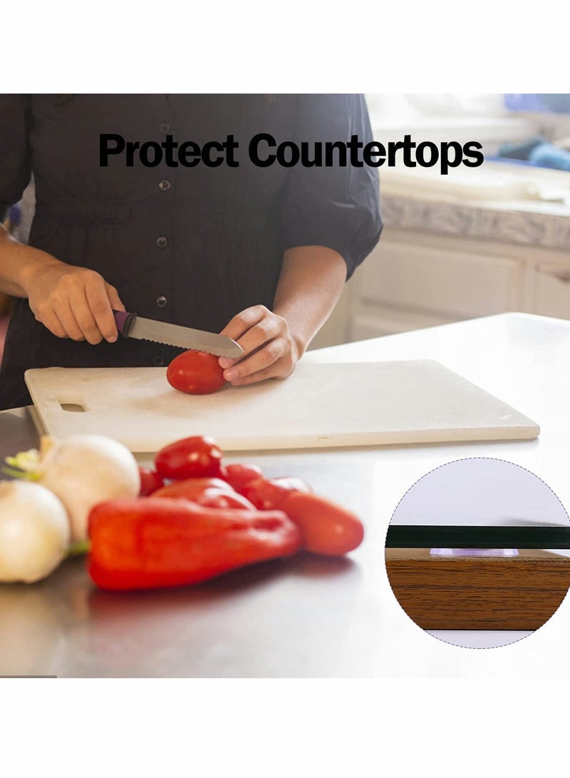 كاست ويف وسادات غير لاصقة من الزجاج الشفاف لحماية سطح الطاولة، فاصل دائري شفاف لمقبض الباب من السيليكون لمقابض الأبواب/المكاتب/الخزائن/الأدراج/الأثاث (20 قطعة، 25 × 3 مم) - Image 4