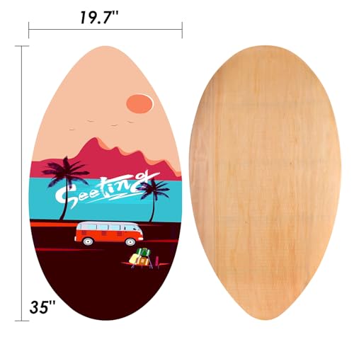 seething 35 Inch Skimboard with High Gloss Coat Wood Skim Board for BeginnersKids Teenagers Adults and All SkimmingHoliday - Image 3