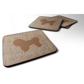 ""Caroline's Treasures BB1107-BL-BN-FC Bichon Frise Burlap and Brown Foam Coasters (Set of 4)  3.5"""" H x 3.5"""" W  Multicolor"" - pzsku/ZFFF42FDB8951A5C27DD3Z/45/1749794327/e3763d1f-262e-4453-9fa3-244cbd5cee40