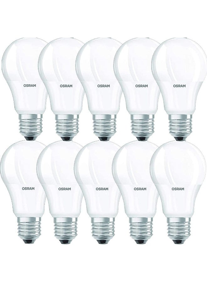 Osram E27 LED Value Classic A75 Warm White 10W 2700K Frosted Screw Base - Pack of 10 - Image 1