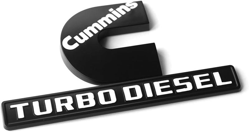Yoaoo 2X OEM Black Cummins Turbo Emblem Replacement for 2500 3500 Fender Emblem Matte White 6.2" by 3.4" inches - Image 4