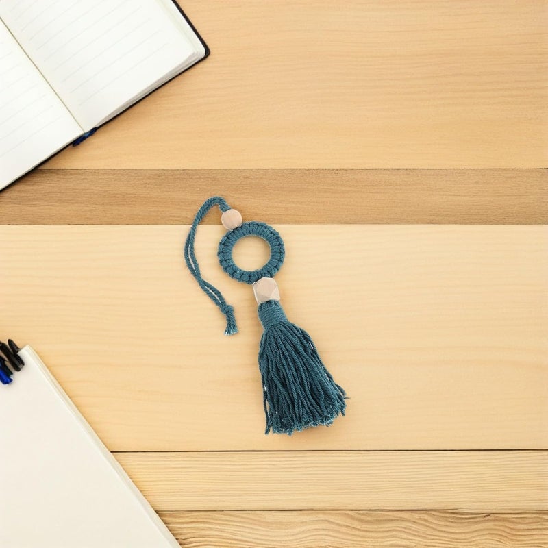 2pcs Handmade Key Tassel with Ring and Wood Beads, Rustic Green Door Knob Tassel with Ergonomic Design, Felt Material, for Bedroom Handle or Closet Handles Decoration - Image 5