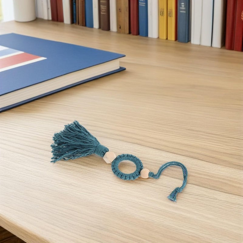 2pcs Handmade Key Tassel with Ring and Wood Beads, Rustic Green Door Knob Tassel with Ergonomic Design, Felt Material, for Bedroom Handle or Closet Handles Decoration - Image 3