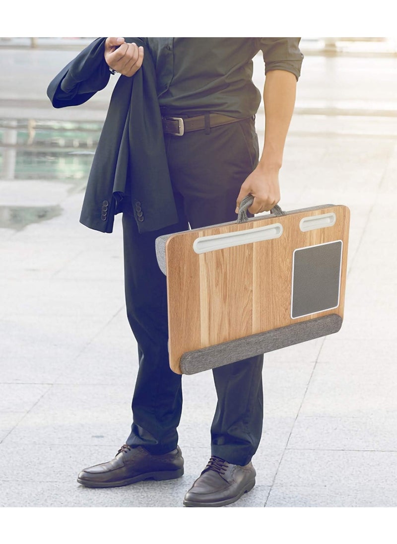 DubaiGallery - Folding bamboo lap desk portable portable laptop lap desk with pillow cushion lap laptop desk - Image 1