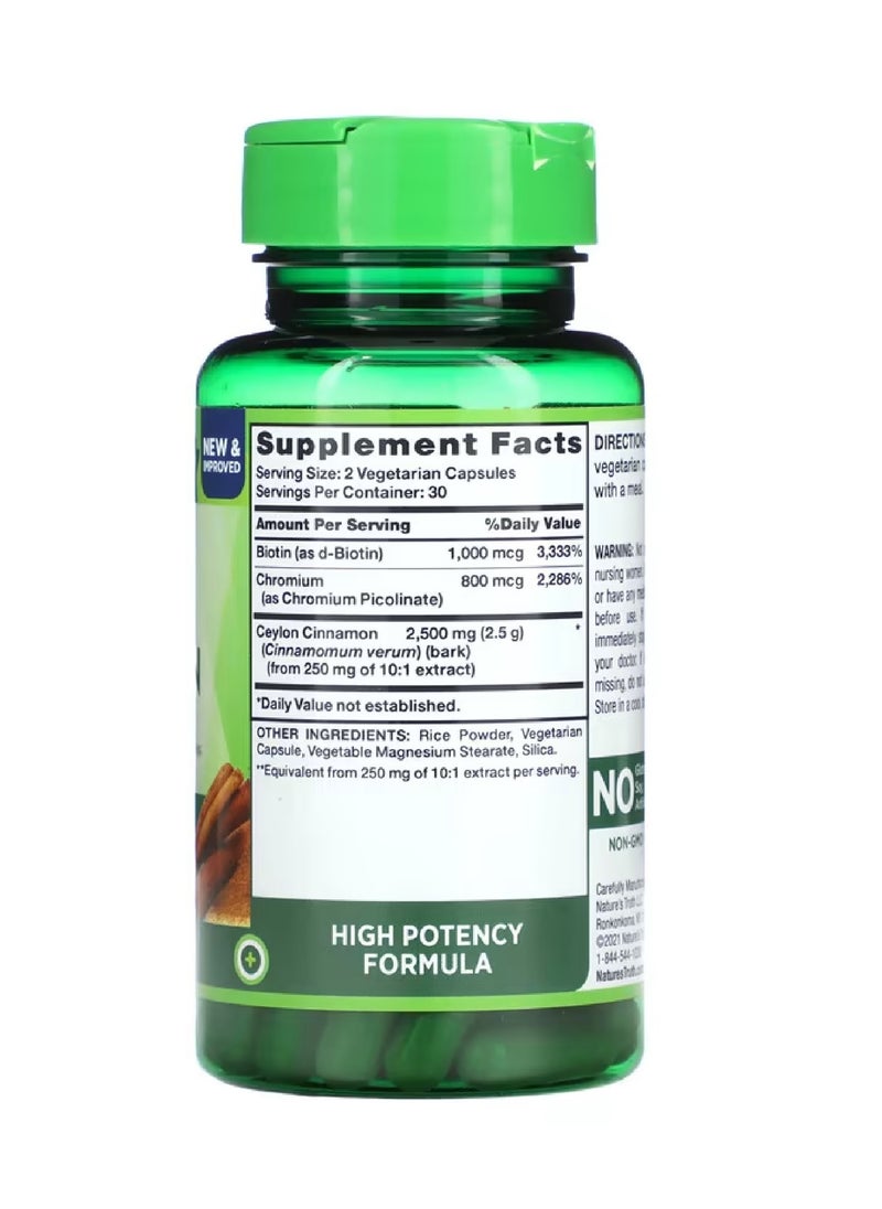 Nature's Truth Super Ceylon Cinnamon, 2,500 mg, 60 Vegetarian Capsules  - Image 2