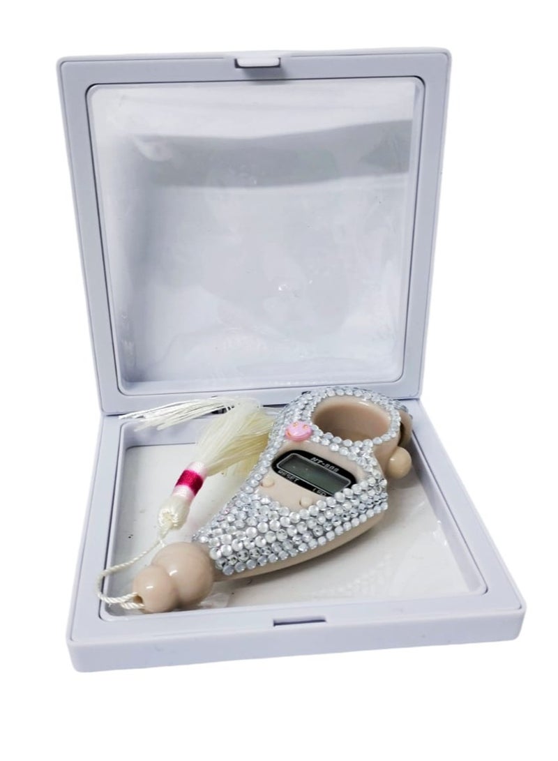 Diamond sparkling  Digital Tasbih Talley Counter White  - Image 2