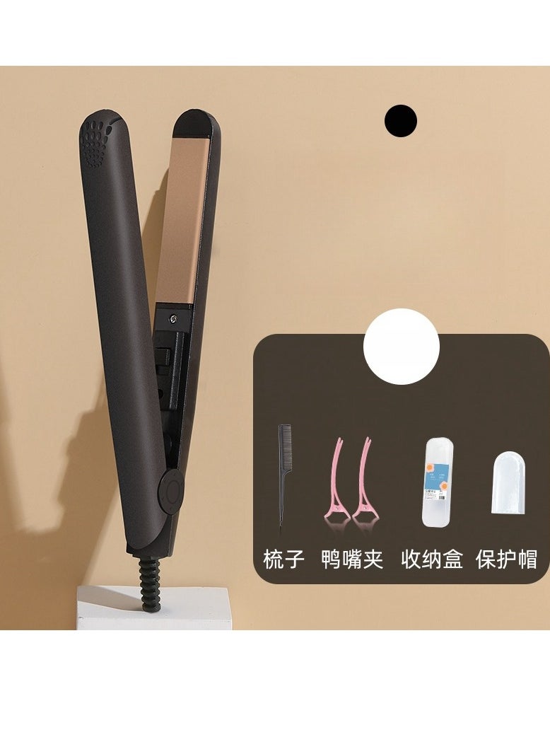 Hair Straighteners With Led Indicator Light, Ceramic Plates, Adjustable Temperature Control, Swivel Cord, Lockable Handle, PTC Heater, Hanging Loop And Portable Black 300grams