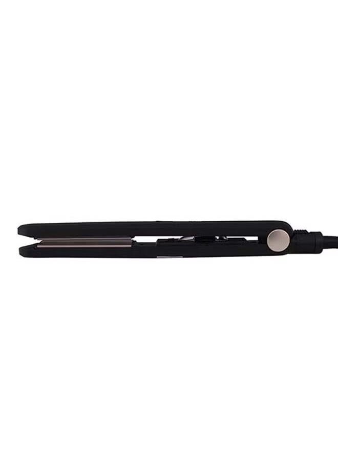 Hair Straighteners With Led Indicator Light, Ceramic Plates, Adjustable Temperature Control, Swivel Cord, Lockable Handle, PTC Heater, Hanging Loop And Portable Black 300grams