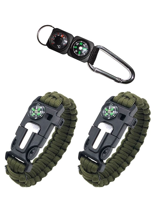 ZCM-HAPPY Set of 3 Paracord Survival Bracelets with Whistle - Image 1