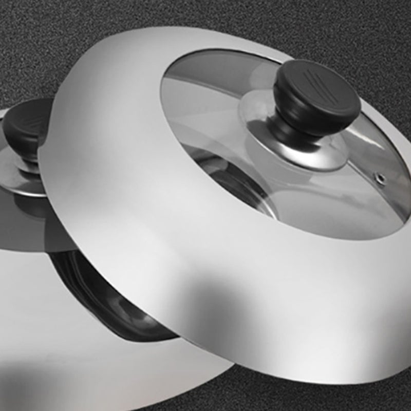 Stainless Steel Pan Lid Round Pot Lid Steam Pot Lid Stainless Steel Universal Lid Frying Pan Cover - Image 2