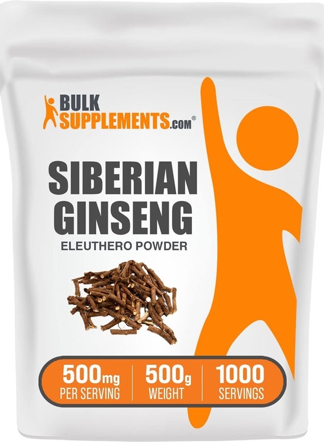 BULKSUPPLEMENTS.COM Siberian Ginseng Powder - Eleuthero Root - for Energy Support - Gluten Free - 500mg per Serving (500 Grams - 1.1 lbs) - Image 1