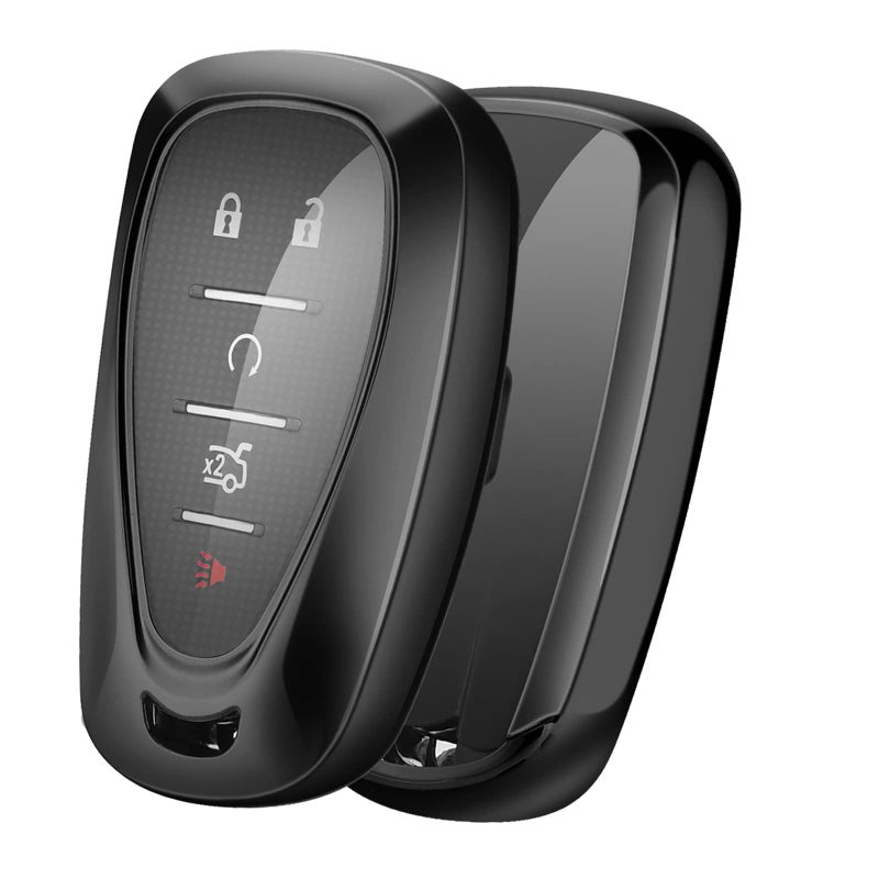 ELOHEI for Chevy Key Fob Cover Case Shell Cover TPU Protector Holder for Chevrolet 2020 2019 2018 2017 2016 Chevy Malibu Camaro Cruze Traverse Spark Equinox Sonic Volt Bolt Black