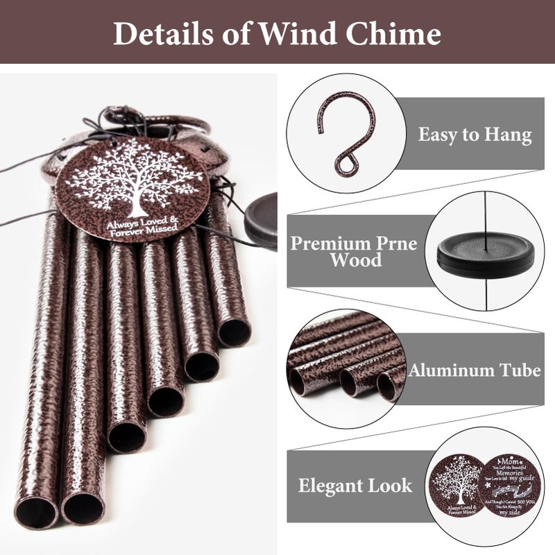 Synhonty Memorial Gifts for Loss of Mom, 25'' Memorial Wind Chimes for Loss of Mother, Sympathy Gifts for Lose of Mom Mother, Bereavement/Condolence/Remembrance Gifts - Image 4