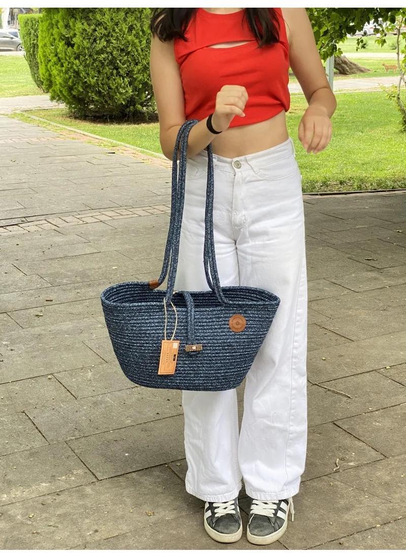 BDZ Deri Jute Straw Look Handbag Beach Bag Shoulder Bag