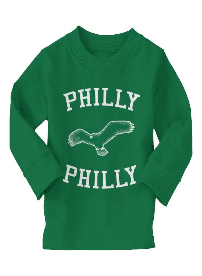 Philly Philly - Sports Eagle Long Sleeve Toddler Cotton Jersey Shirt (Kelly - Long Sleeve, 4T)