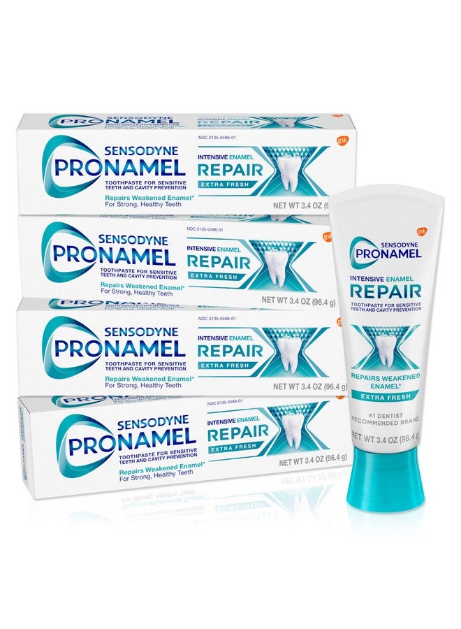 Sensodyne Pronamel Intensive Enamel Repair Toothpaste for Sensitive Teeth, to Reharden and Strengthen Enamel, Extra Fresh - 3.4 Ounces (Pack of 4) - Image 1