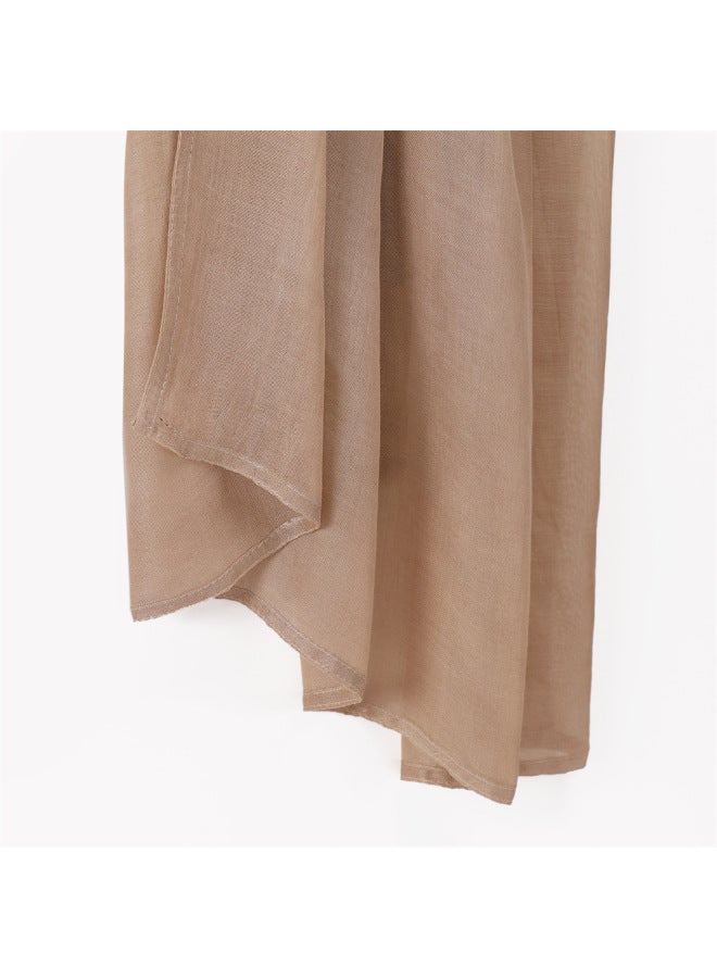 وشاح جديد عريض الحواف رقيق من مودال أحادي اللون رايون قابل للتنفس من قطن كتان بلون صلب طرحة - Image 3